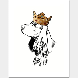 English Cocker Spaniel Dog King Queen Wearing Crown Posters and Art